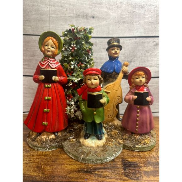 Vintage‎ RB Japan Carolers on Wood Base - Picture 1 of 5